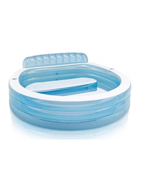 Piscine gonflable Aqua avec banc - L 224 x l 216 x H 76 cm