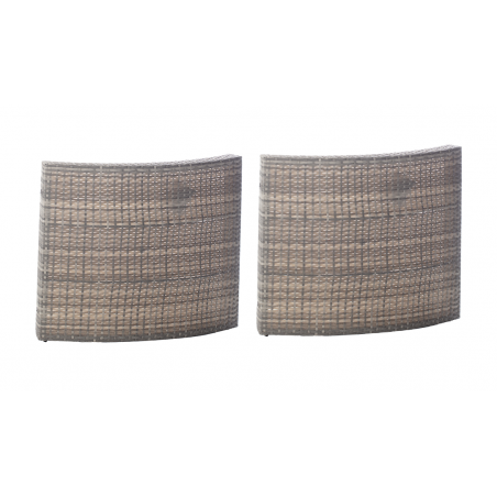 Lot de 2 parois contour de spa arrondies en résine et acier - 81 x H 60 cm - Gris foncé