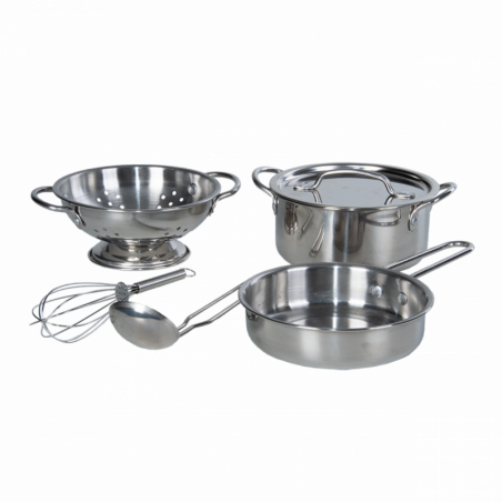 Set ustensile de cuisine dinette pour enfants en Inox - 6 accessoires de cuisine