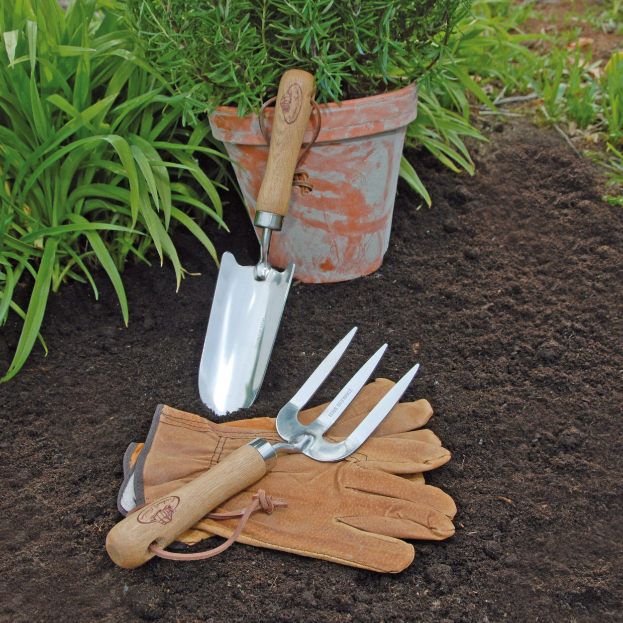 3 pièces ensemble d'outils de jardinage pelle petit râteau de