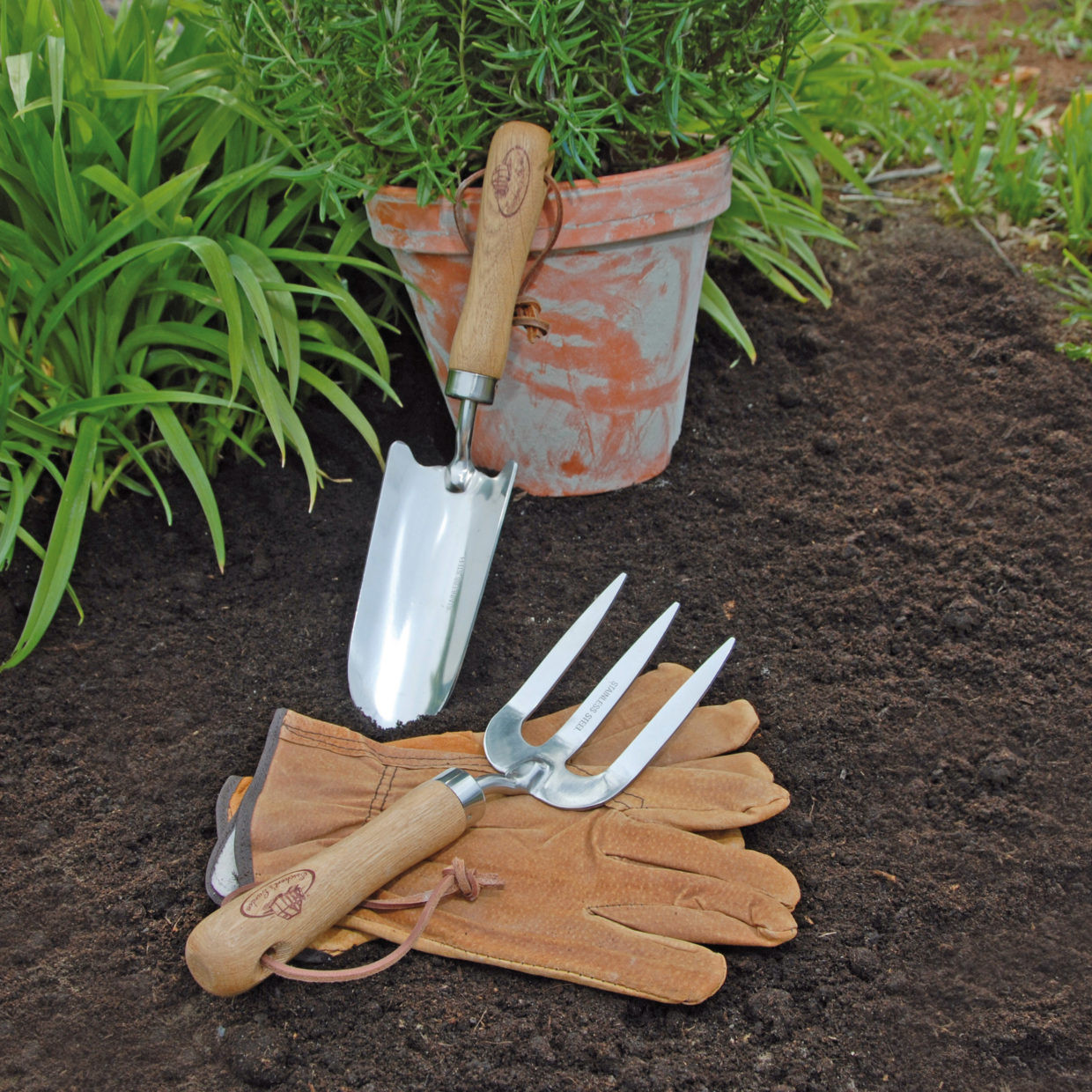 3 Pièces Kit Jardinage, Outils de Jardin en Acier Inoxydable, Mini