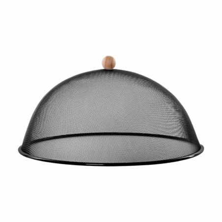 Cloche Alimentaire - Noir - L - D43 x H 21,7 cm - Fer, bouleau