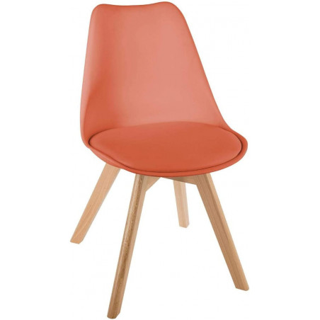 Chaise scandinave Baya - L 48 x P 55 x H 81 cm - Orange