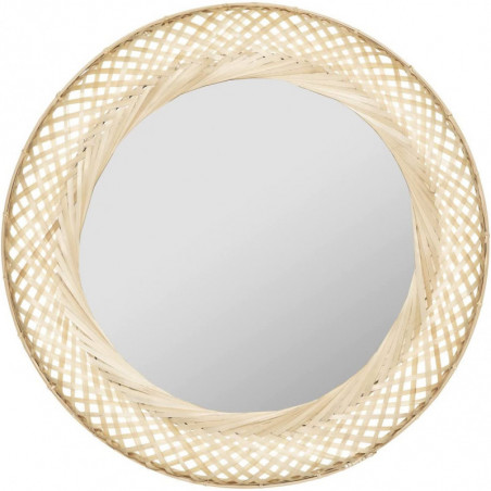 Miroir en bambou - Liby - D 70 cm - Beige