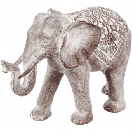 Elephant en résine Jade - H 30 cm - Gris