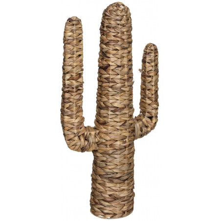 Cactus en jacinthe tressée - Haci - L 38,5 x P 16,5 x H 75 cm - Beige