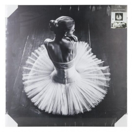 Toile imprimée danseuse - 78 x 78 cm - Noir - Blanc