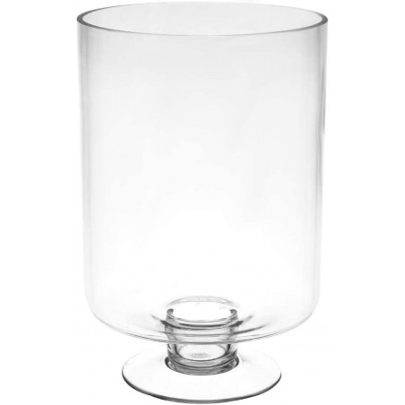 Vase cylindrique sur pied - H 30cm - Verre