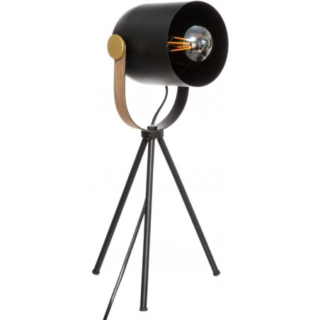 Lampe trépied en métal - H 45 cm - Noir