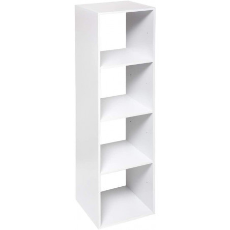 Etagère 4 cases - 34,5 x 32 x 134 cm - Blanc