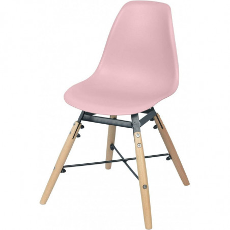 Chaise JUDY WILD JENA JUNIOR - 56 x 30,5 x P 36cm - Pin, métal, Plastique - Rose