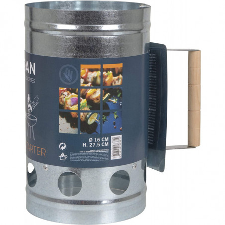 Cheminée d'allumage à charbon - Starter barbecue D 16 x H 27.5 cm