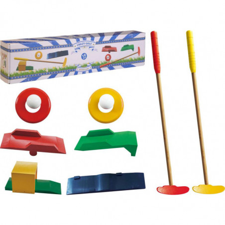 Jeu de mini golf en bois de pin - 10 pcs - Jeu d'extérieur