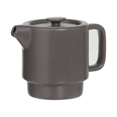 Théière + tasse en faïence et bambou - taupe - Contenance 0.4L