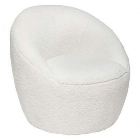 Fauteuil en tissu à bouclette Romi - Blanc - L 75 x H 70 cm - Collection Fresh vibes