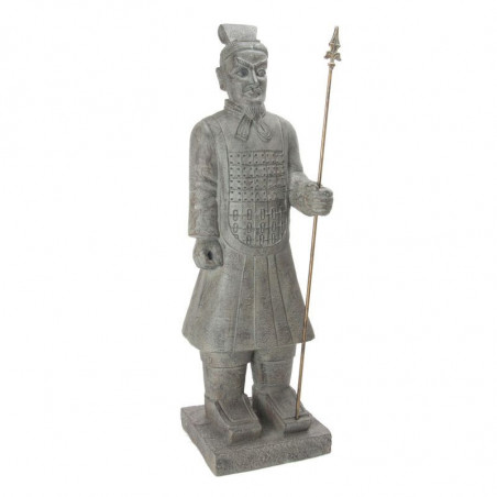 Grande statuette de guerrier xian - Gris - H 119 cm