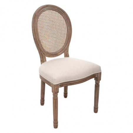 Chaise en cannage Cleon - Beige lin - L 55,5 x H 95,5 cm - Collection atelier d'hiver