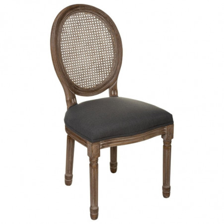 Chaise en cannage Cleon - Gris - L 55,5 x H 95,5 cm - Collection atelier d'hiver