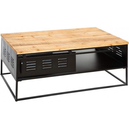 Table basse Cierna en métal - Noir - L 110 x P 60 x H 45 cm - Collection Wild forest