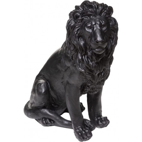 Statue lion - Noir - H 80 cm - Marque Atmosphera