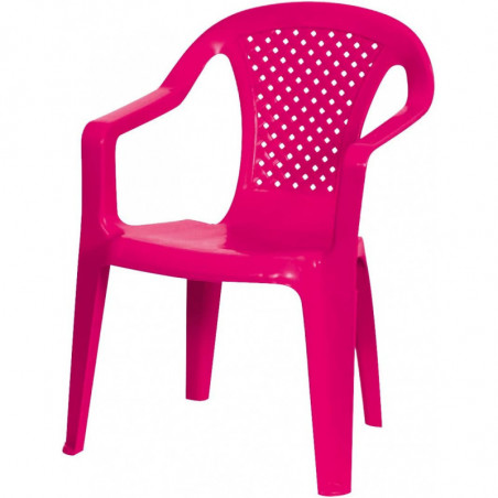 Chaise de jardin enfant - Rose Fuchsia - Plastique - L 37 x P 35 x H 52 cm