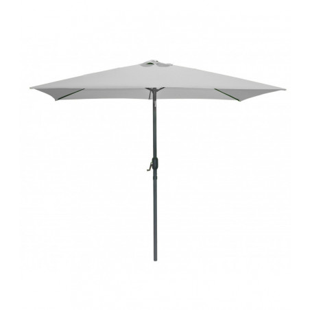 Parasol rectangulaire inclinable ouverture manivelle - Gris clair et gris anthracite - L 300 x P 200 x H 250 cm