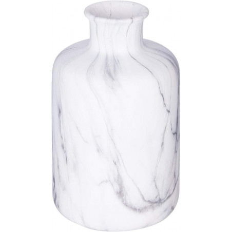 Vase contemporain imitation marbre - Blanc - H 17.5 cm - Collection Suite cinquante quatre