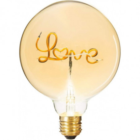 Ampoule led avec inscription "love" - Jaune - D 12.5 cm - Collection générique
