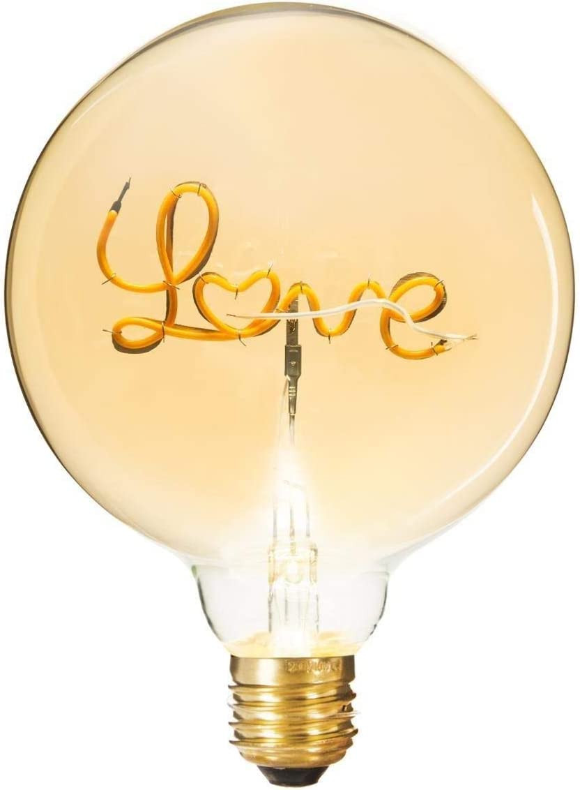 Ampoule led avec inscription love - Jaune - D 12.5 cm - Collection  générique