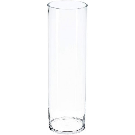 Vase cylindrique en verre - H 49.9 cm