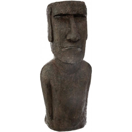 Statue île de pâques "Moai" en résine - Marron - H 80 cm