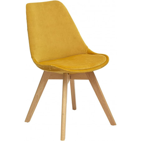 Chaise en velours Baya - jaune ocre - L 48 x H 81 cm