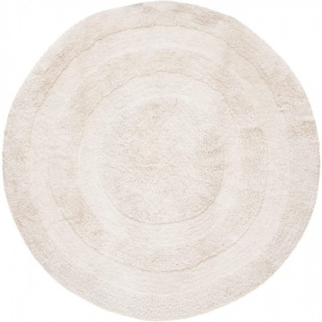 Tapis rond à spirales en coton - Blanc - D 120 cm