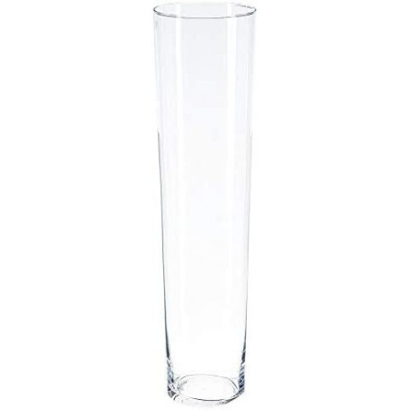 Vase conique en verre - Transparent - H 70 cm