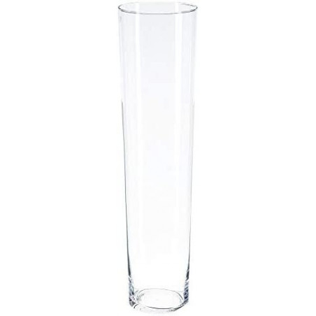 Vase conique en verre - Transparent - H 70 cm