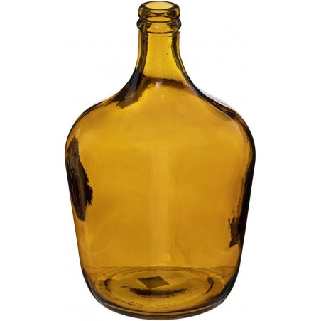 Vase rond Dame Jeanne en verre recyclé - Marron - H 30 cm