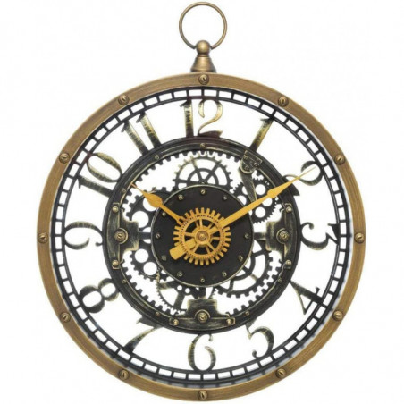 Horloge murale mécanique en forme de gousset en métal - Cuivré - ORLOGE MECA PLAST D27
