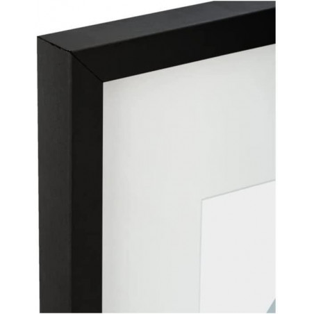 Cadre Photo BD ART Noir 40x50cm - Passe-Partout 30x40cm - Verre - Style Moderne