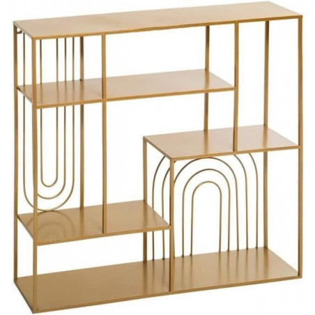 Etagère murale design en métal - Doré - L 58 x P 13 x H 58 cm