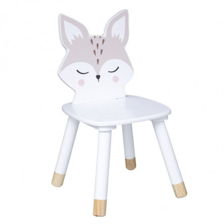 Chaise douceur renard en bois - Blanc - L 28 x H 52,5 cm