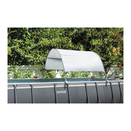 Voile d'ombrage pour piscine - Blanc - L 488 x P 132 x H 975 cm.