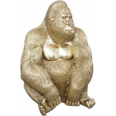 Statuette gorille en résine - Doré - H 61 cm