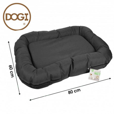 Coussin rembourré luxe pour chien DOGI, housse amovible - Noir - Polyester - L 80 x l 60 cm