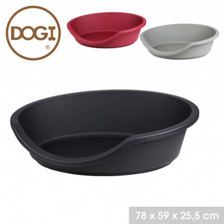 Panier pour chien en plastique avec aération DOGI - 3 coloris différents - Plastique - L 78 x P 59 x H 25.5