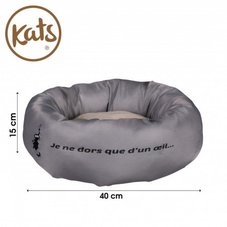 Coussin donuts pour chat KATS - Gris - Tissu - D 40 x H 15 cm