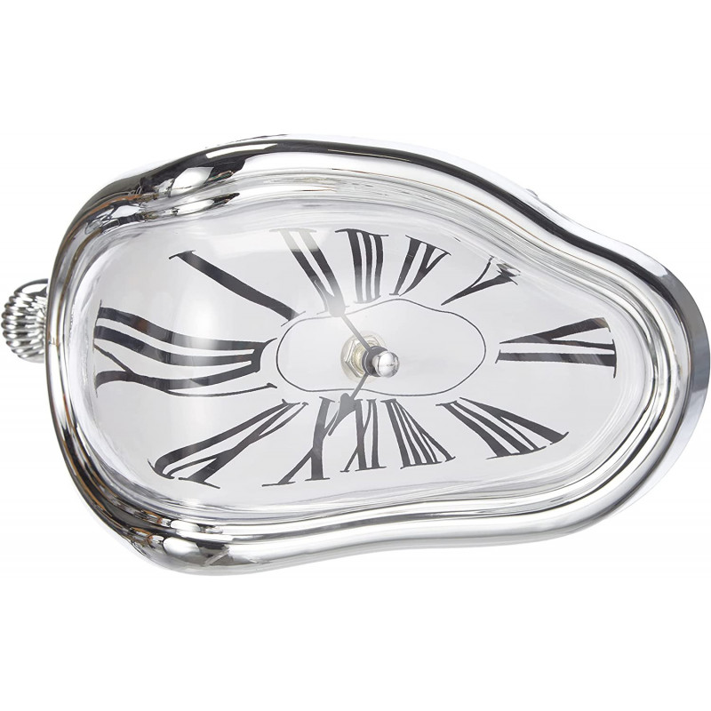 Horloge Melting time effet fondu en Plastique - Argenté - L 16.6 cm x l 12.6 cm
