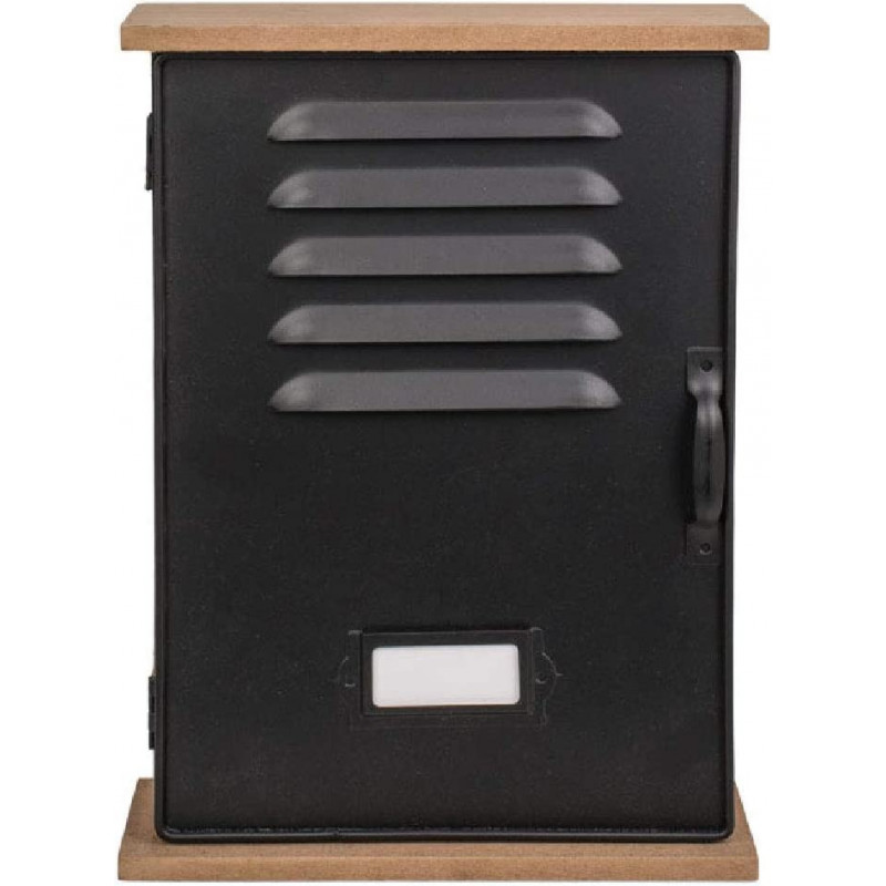 Boite à clé casier en bois et métal - Noir - L 27.6 cm x l 19.2 cm