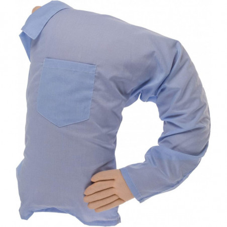 Coussin en forme de buste avec bras humain "Boyfriend" - Bleu - L 57 cm x l 19 cm x H 38 cm