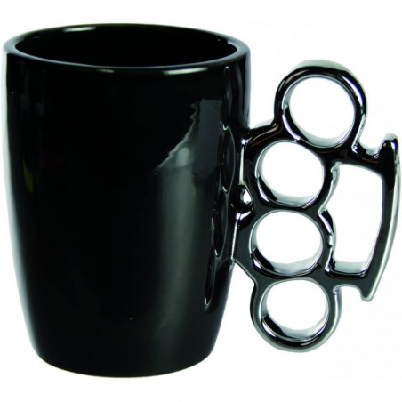 Tasse mug poing américain 320 ml - Noir - D 8 x H 12.5 cm