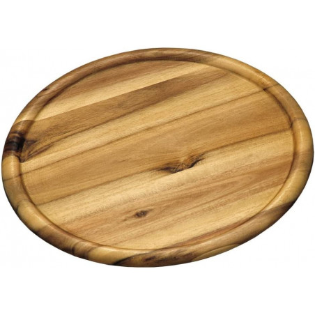 Planche à pizza en bois d'acacia - Marron - D 32 cm